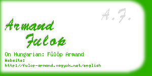 armand fulop business card