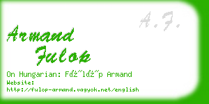 armand fulop business card